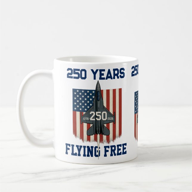 Mug Amérique 250 Ans de Vol Libre Jet - 1776-2026 (Gauche)