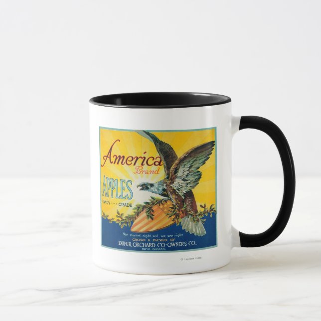 Mug Amérique Apple LabelDufur, OR (Droite)