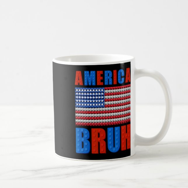 Mug Amérique Bruh Bâtiment de briques Drapeau 4 juille (Droite)
