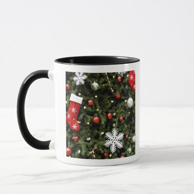Mug Amérique du Nord. Décorations de Noël sur arbre. 2 (Gauche)