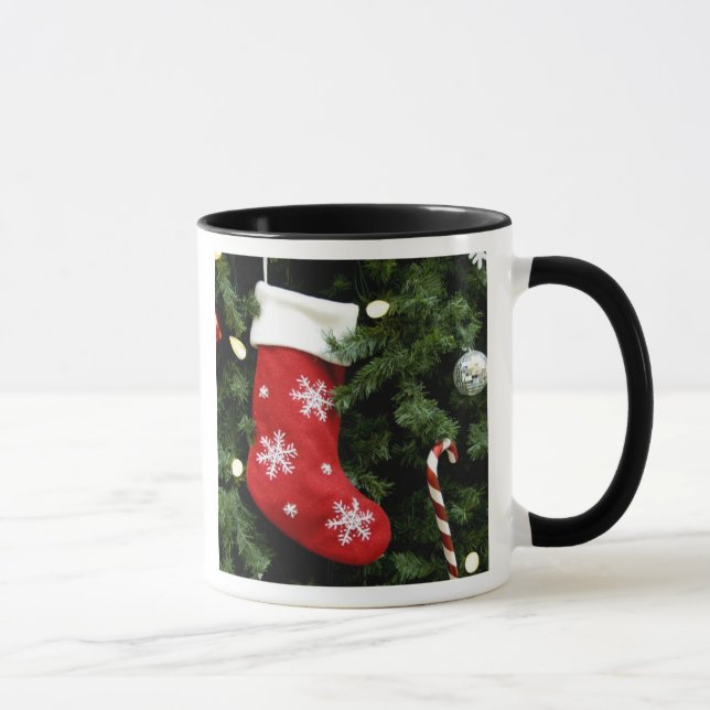 Mug Amérique du Nord. Décorations de Noël sur l'arbre. (Droite)