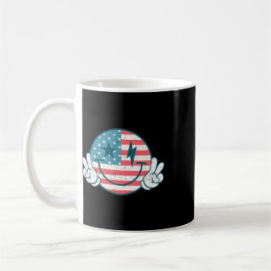 Mug Amérique Vibes Sourire Visage Drapeau Américain 4