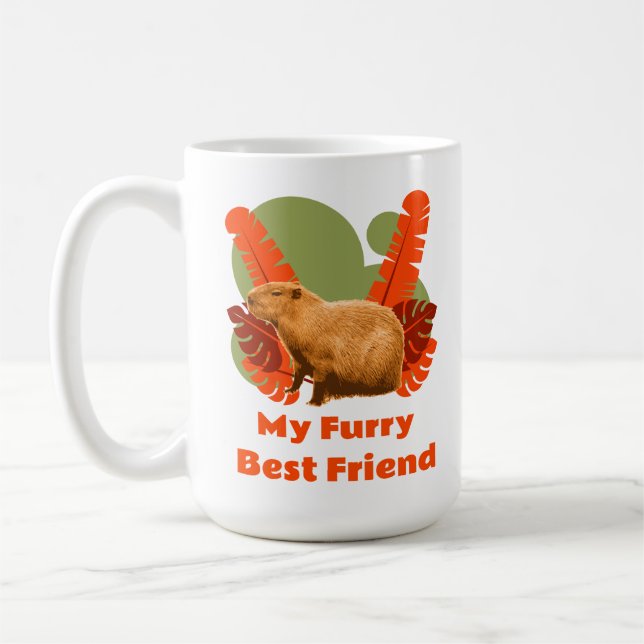 Mug Ami à Fourrure Capybara Animal Tropical (Gauche)