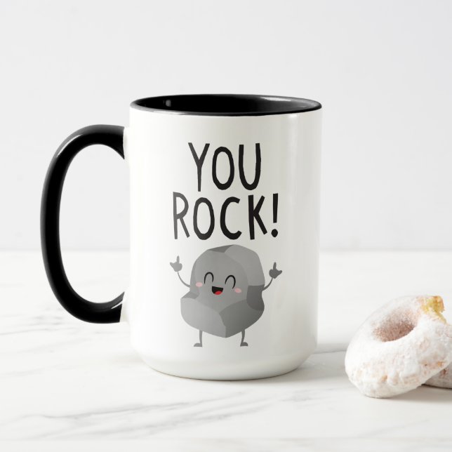 Mug Ami cadeau drôle, petit ami ou mari Vous rock! (Avec donut)