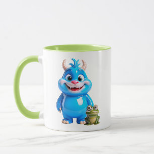Mug Amiable Grenouille de Caractère Bleu Brillant Mign