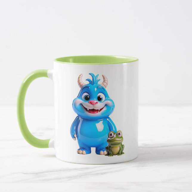 Mug Amiable Grenouille de Caractère Bleu Brillant Mign (Gauche)