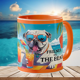 Mug Amis amusants chiens été plage