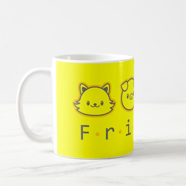 Mug Amis animaux mignons se font face  (Gauche)