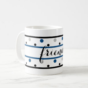 Mug Amis Azure Blue Silver Pois noirs