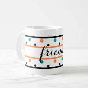Mug Amis brûlés Orange Turquoises Pois verts