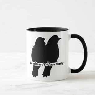 Mug Amis choisis Family Bird Silhouette Citation