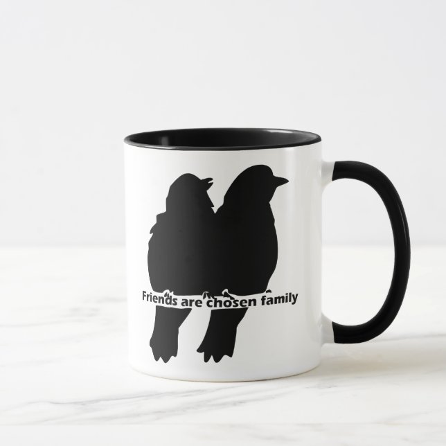 Mug Amis choisis Family Bird Silhouette Citation (Droite)