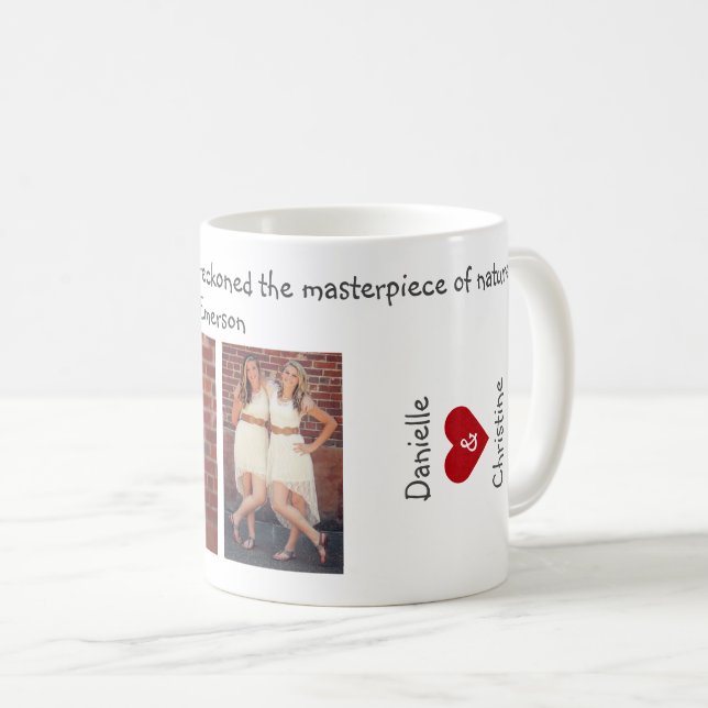 Mug Amis Citer Emerson BFF Nom de coeur mignon Photo (Devant droit)