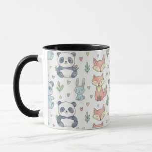 Mug Amis de la forêt et motif panda à l'aquarelle past
