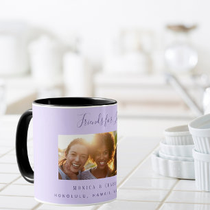 Mug Amis de la vie noms de photo violet lavande
