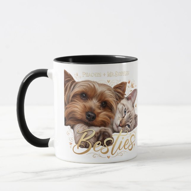 Mug Amis des animaux Papa Chien Maman Chat (Gauche)