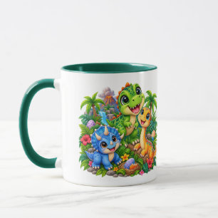 Mug Amis dinosaures mignons T Rex Triceratops