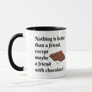 Mug Amis drôles avec le texte de noir de chocolat
