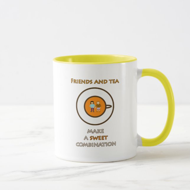 Mug Amis et thé - une douce combinaison - slogan de th (Droite)