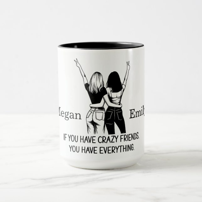 Mug Amis fous personnalisés (Centre)