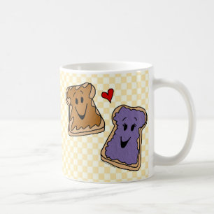 Mug Amis gais de bande dessinée de beurre et de gelé