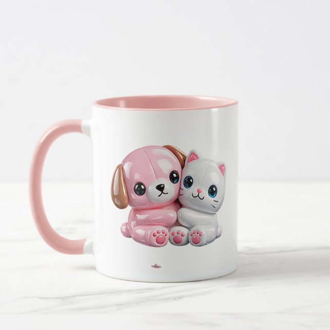 Mug Amis Meilleurs Bébé Chien Et Chat (Gauche)