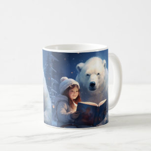Mug Amis mignons - Ours polaire & Fille Lire un livre