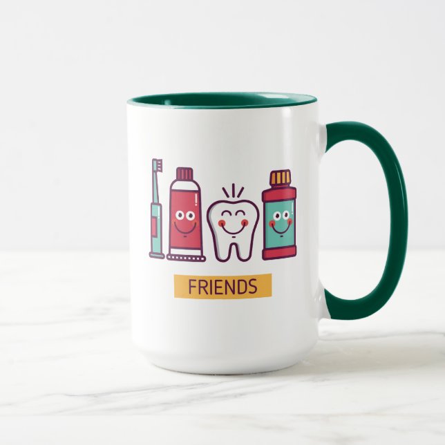 Mug Amis oraux de soin de bande dessinée (Droite)