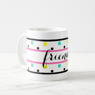 Mug Amis Pois rose bleu jaune