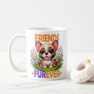 Mug Amis pour toujours jeu de mots. Adorable chiot Bou