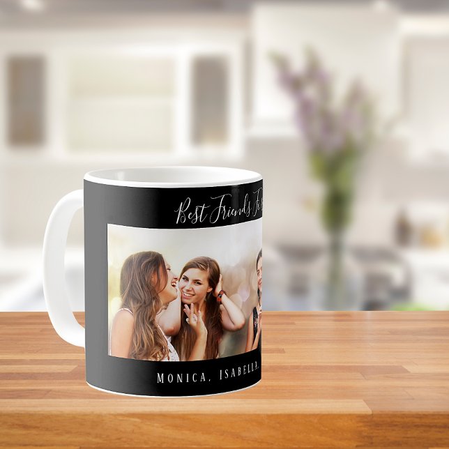 Mug Amis pour toujours noms photo noir (Créateur téléchargé)