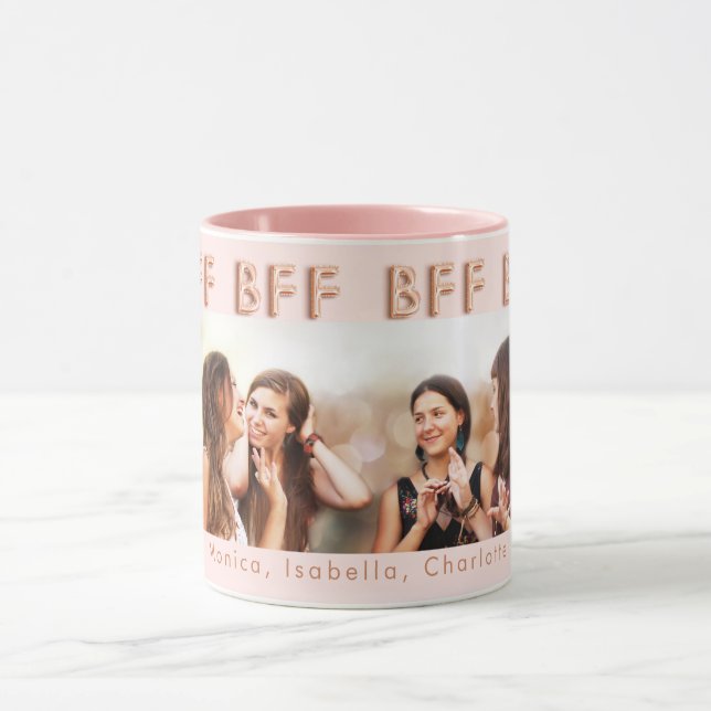 Mug Amis pour toujours rose or blush photo BFF (Centre)