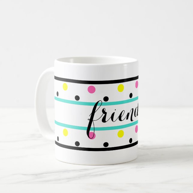 Mug Amis Turquoise Yellow Pois (Devant gauche)