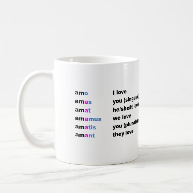 Mug AMO, amas, amat… (Gauche)