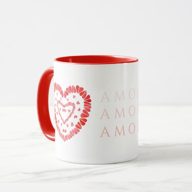 Mug AMOR-AMOUR ESPAGNOL Combo Rouge (Devant gauche)