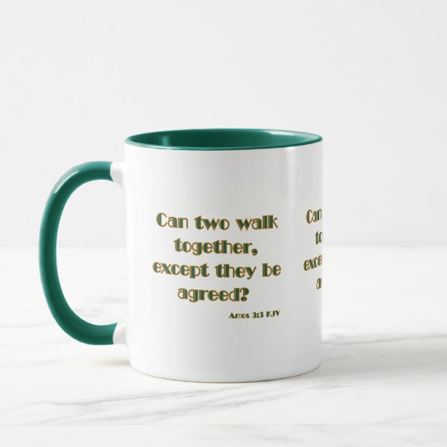 Mug Amos 3:3 KJV Bible Écriture Deux Tons (Gauche)