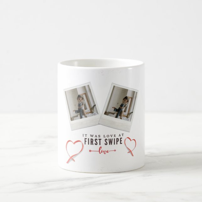 Mug Amour à First Swipe Couple Valentine en ligne (Centre)