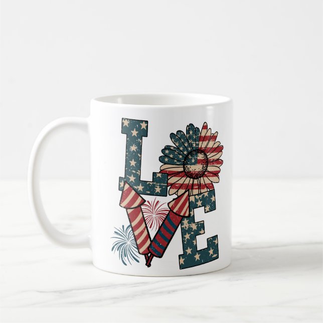 Mug Amour Amérique Fête de l'Indépendance (Gauche)