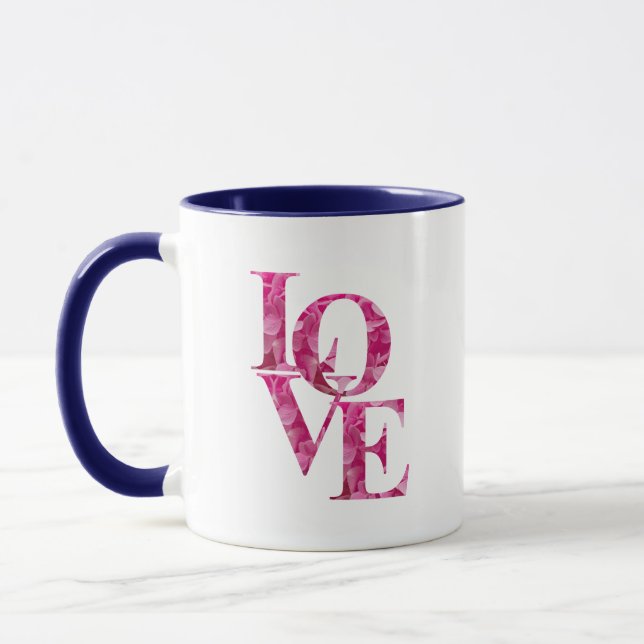 Mug AMOUR amusant au printemps rose Hydrangea Flower L (Gauche)