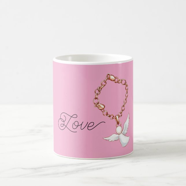 Mug Amour Ange Rose Blanc (Centre)