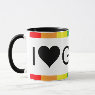Mug amour arc-en-ciel filles coeur