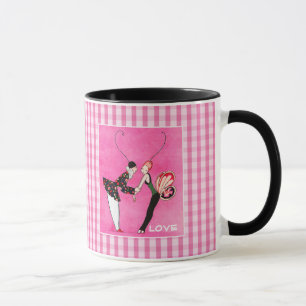 Mug Amour. Art Déco Cadeau de la Saint-Valentin