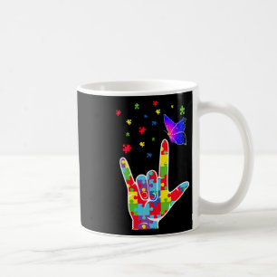 Mug Amour Asl Langue Des Signes Puzzle Papillon Autism