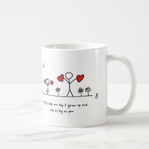 Mug Amour aussi grand que le papa - par des coeurs et