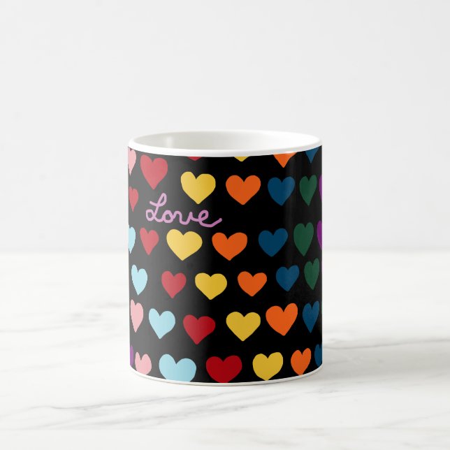 Mug Amour avec arc-en-ciel de cœurs (Centre)