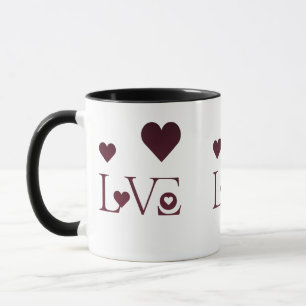 Mug Amour avec les coeurs - Romantique minimaliste Com