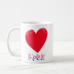 Mug Amour avec un grand coeur Cadeau de Saint Valentin