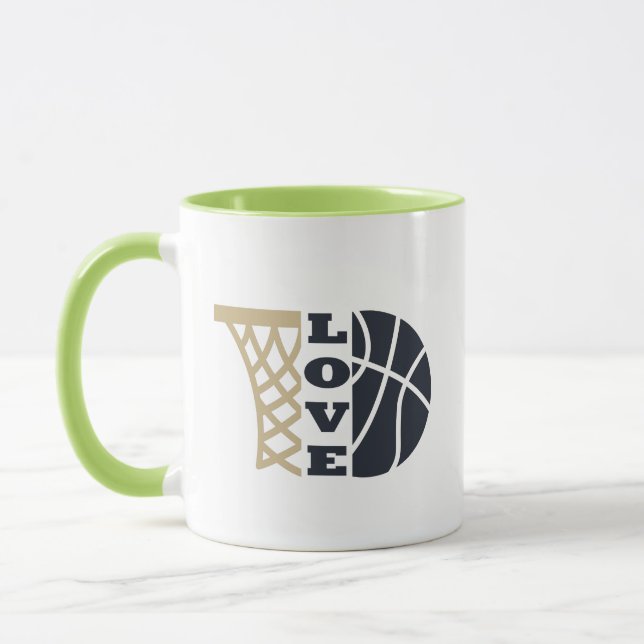 Mug amour basket-ball et balle bleue (Gauche)