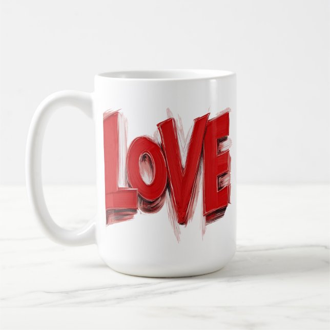 Mug AMOUR, cadeau de design de mug, cadeau pour la (Gauche)