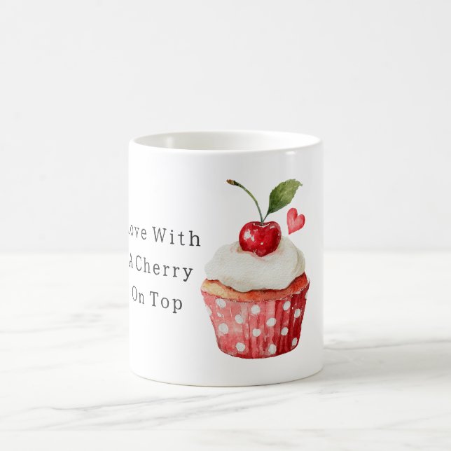 Mug Amour Cerise Sur Le Haut De La Saint-Valentin (Centre)